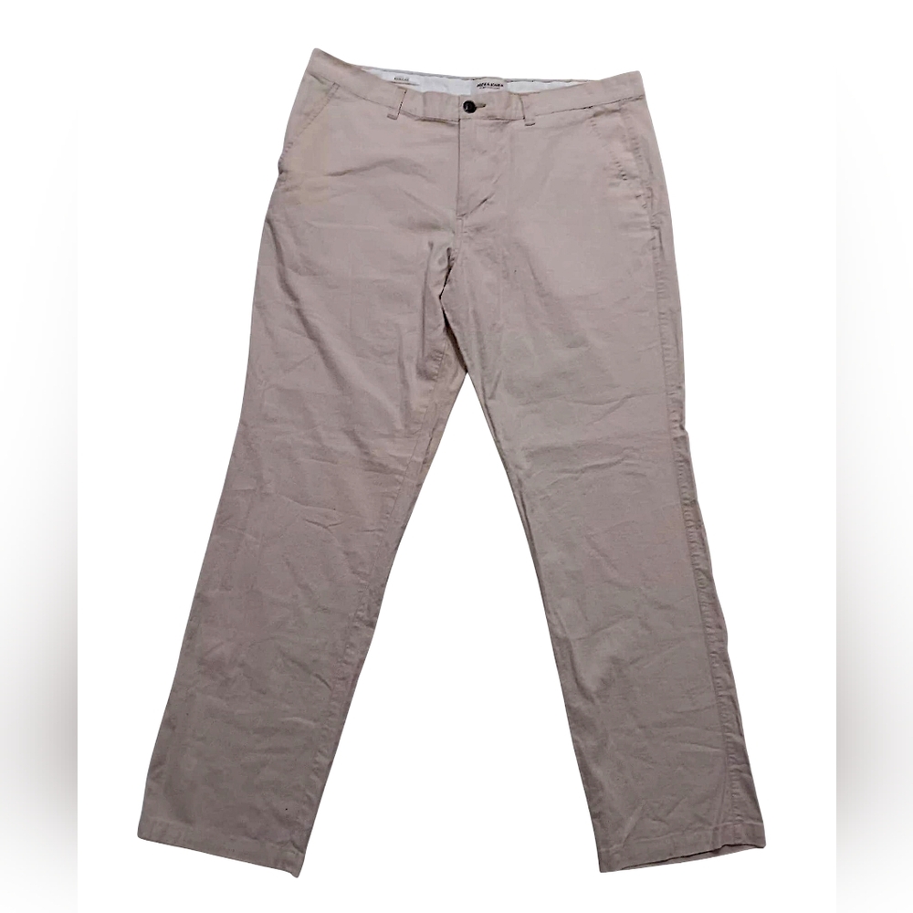 Jack & Jones Tan Chino Pants 36x32 Linen Blend Coastal Minimalist Nautical Style